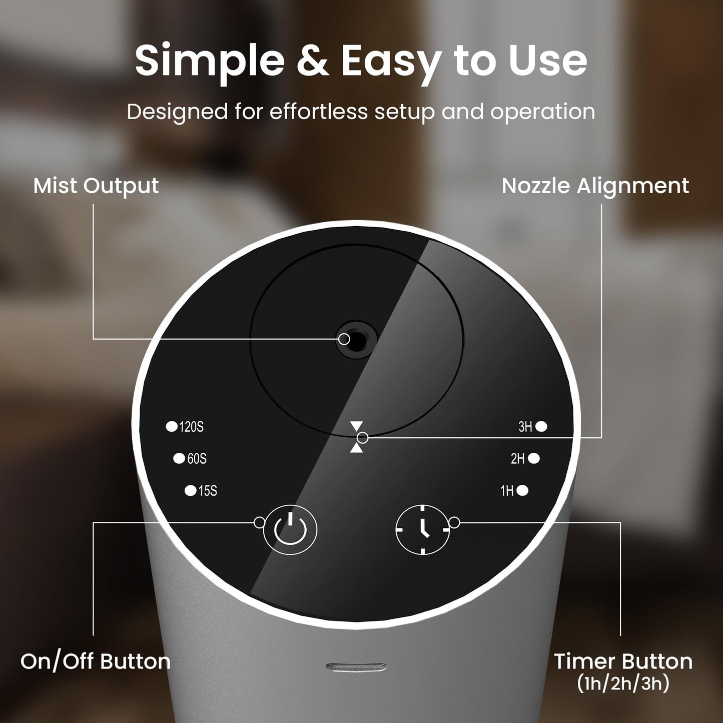 GentleJet LiteMist Waterless Diffuser – Aluminum, USB-C Rechargeable