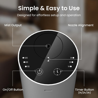 GentleJet LiteMist Waterless Diffuser – Aluminum, USB-C Rechargeable