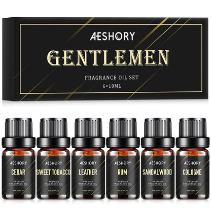 Gentlemen's Essential Oils Set – 6x10ml Fragrance Oils for Candle & Diffuser