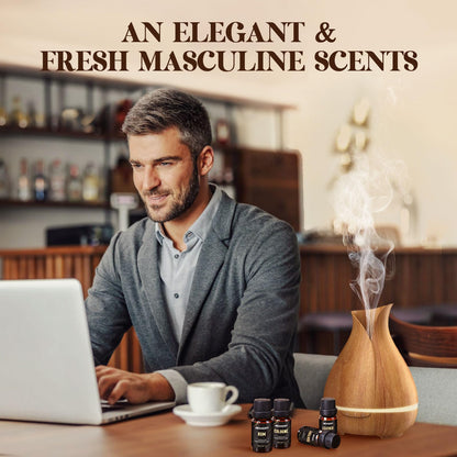 Gentlemen's Essential Oils Set – 6x10ml Fragrance Oils for Candle & Diffuser