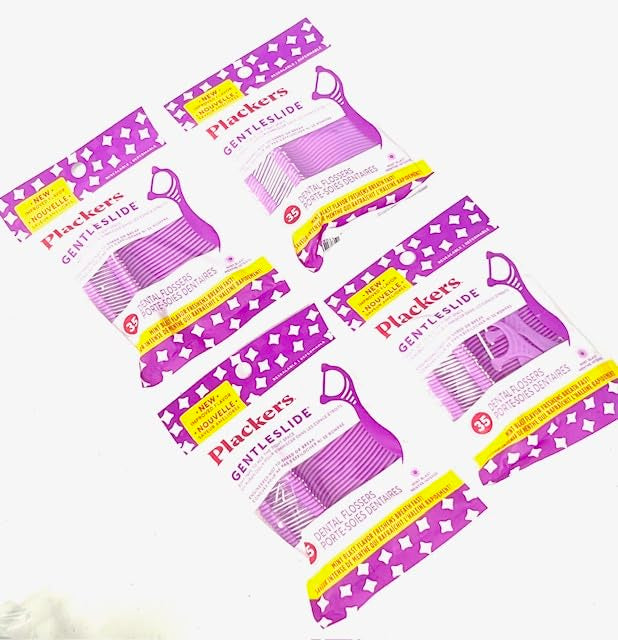 4-Pack Gentleslide Dental Flossers for Tight Teeth – Cool Mint Flavor, Tartar Pick, 4 Packs of 35 Picks