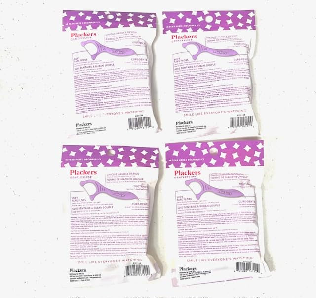 4-Pack Gentleslide Dental Flossers for Tight Teeth – Cool Mint Flavor, Tartar Pick, 4 Packs of 35 Picks