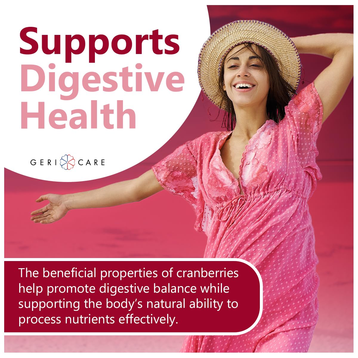GeriCare Cranberry Gummies – UTI & Bladder Health | Vegan, Gluten-Free (60 Count)