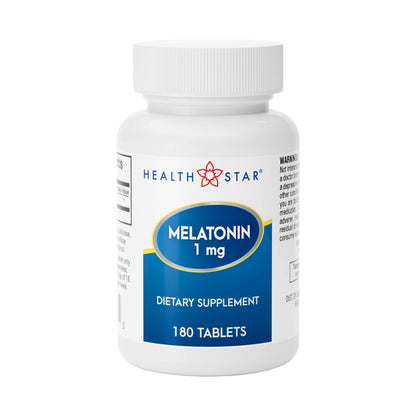 GeriCare Melatonin 1mg Sleep Support – Non-Habit Forming, Jet Lag Relief, 180 Tablets