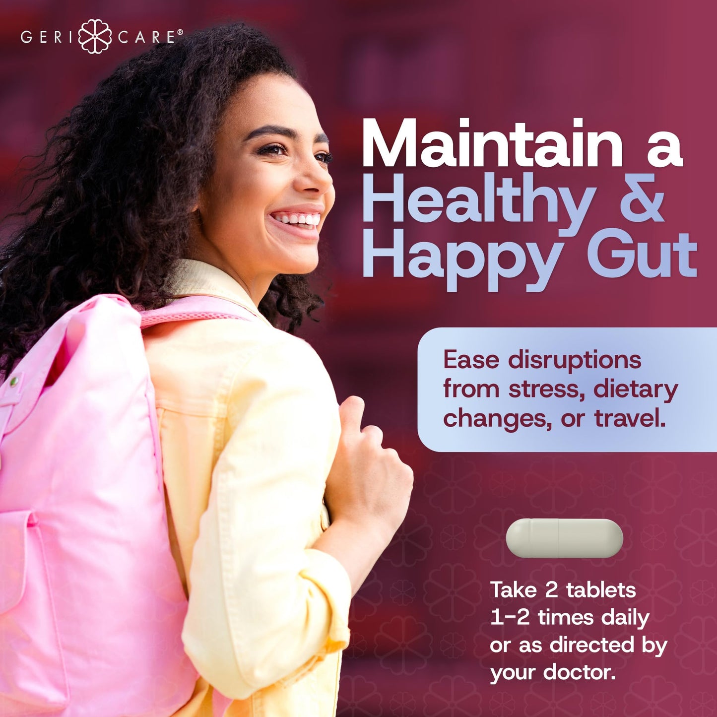 GeriCare Saccharomyces boulardii Probiotic 500 mg – Digestive Health for Women & Men | Compare to Florastor (50 Capsules)