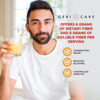 Geri-Mucil Psyllium Powder by GeriCare - 4-in-1 Orange Fiber Drink Mix, 13oz