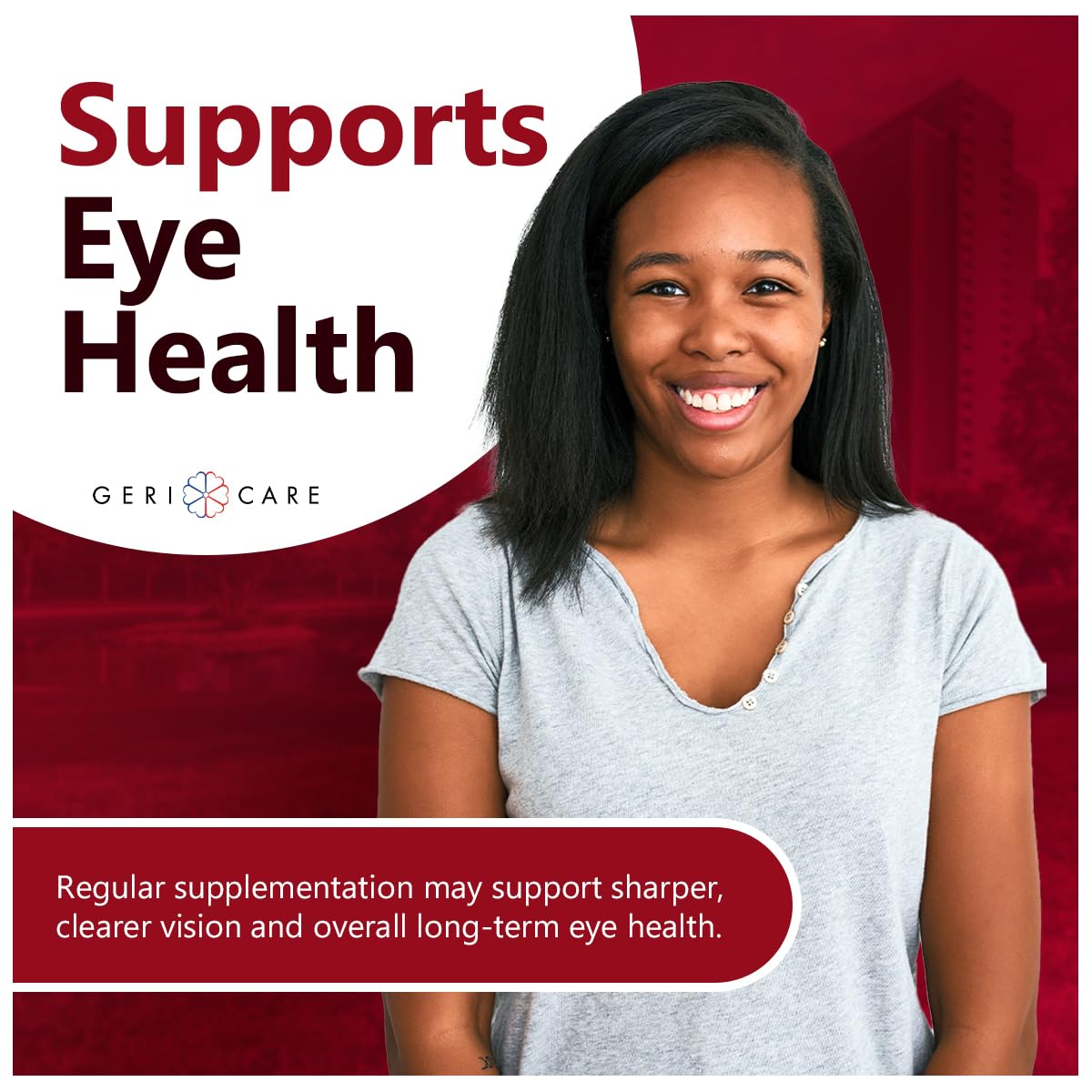 GeriCare Eye Support Gummies – Lutein & Zeaxanthin for Vision Health | Vegan & Gluten-Free