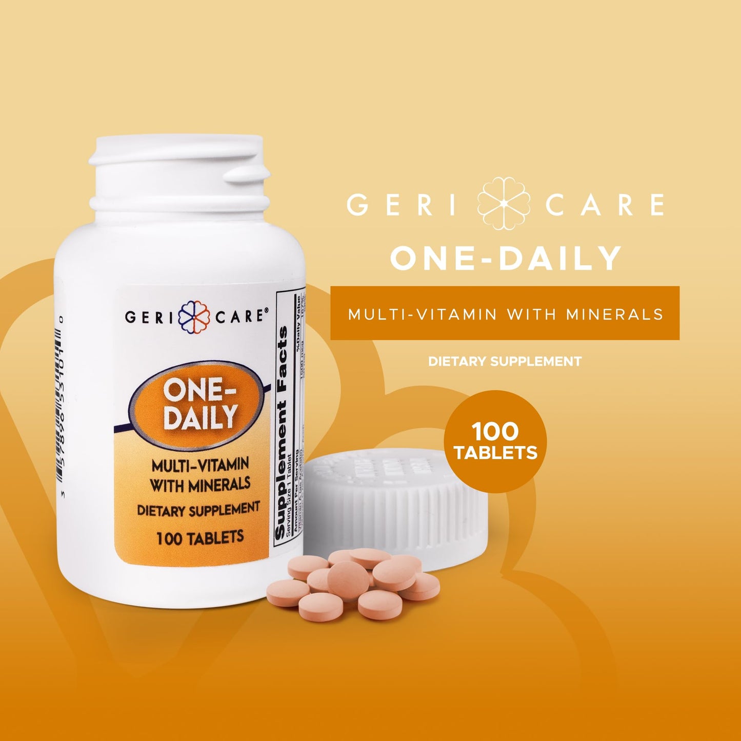 One-Daily Multivitamin with Minerals for Men & Women (100 Tabs) – GeriCare | High-Potency Daily Nutrition