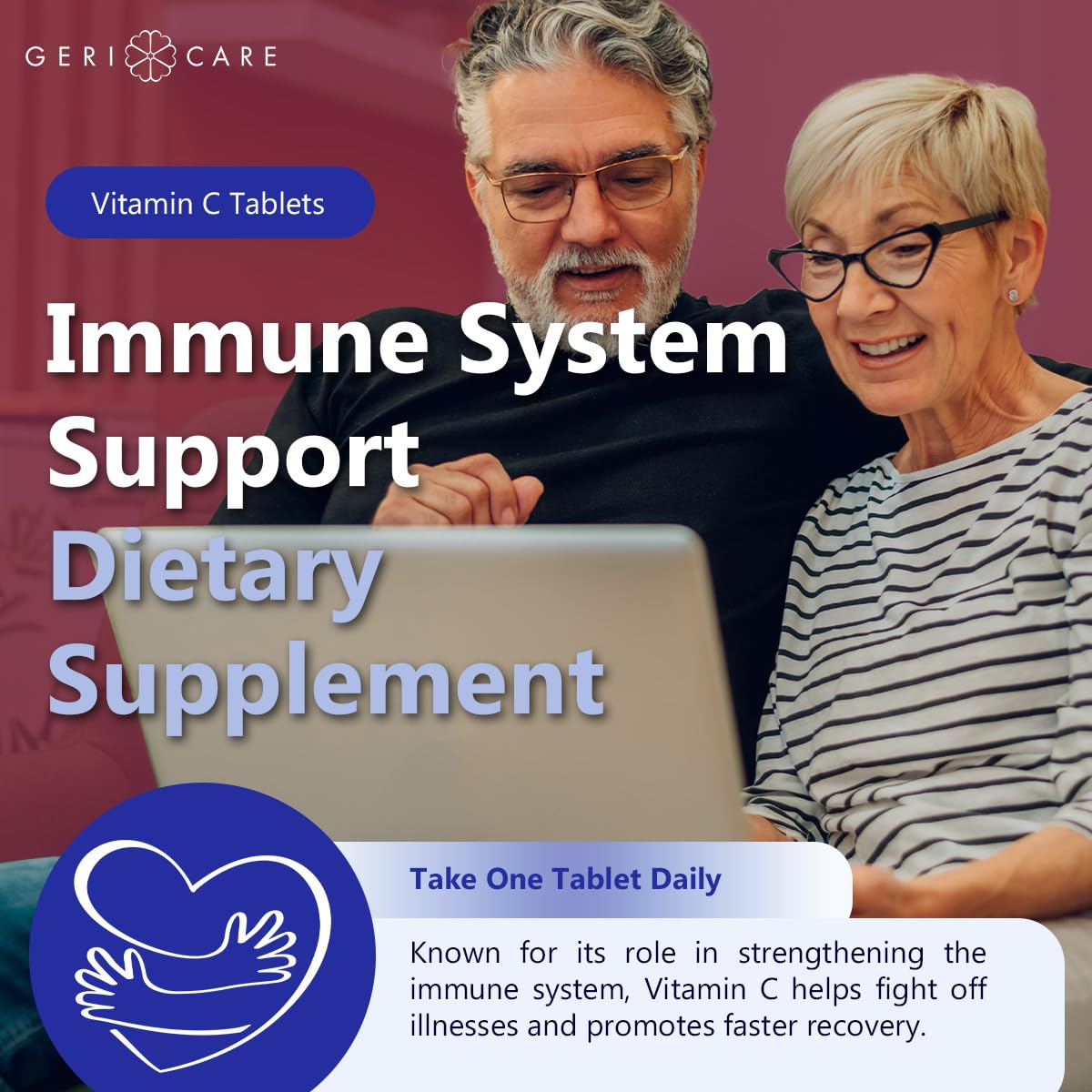 GeriCare Vitamin C 250mg | Immune Support, Antioxidant Protection, Collagen & Iron Absorption | 100 Count