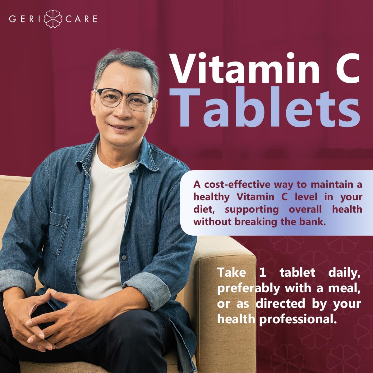 GeriCare Vitamin C 250mg | Immune Support, Antioxidant Protection, Collagen & Iron Absorption | 100 Count