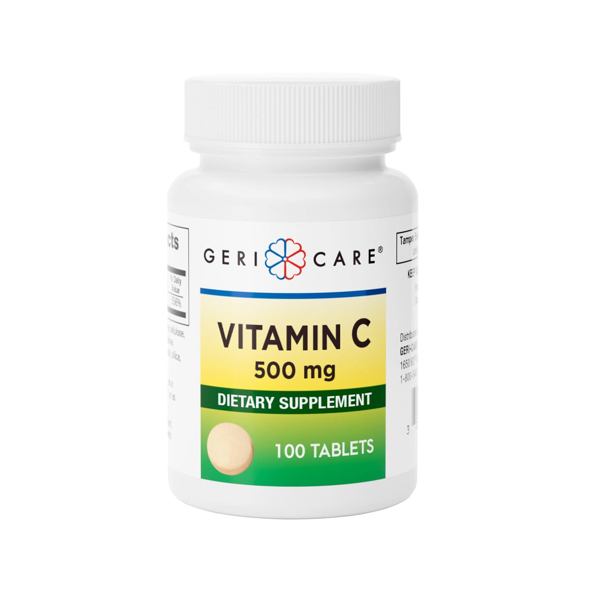 GeriCare Vitamin C 500 mg – Immune Support & Antioxidant Tablets, 100 Count