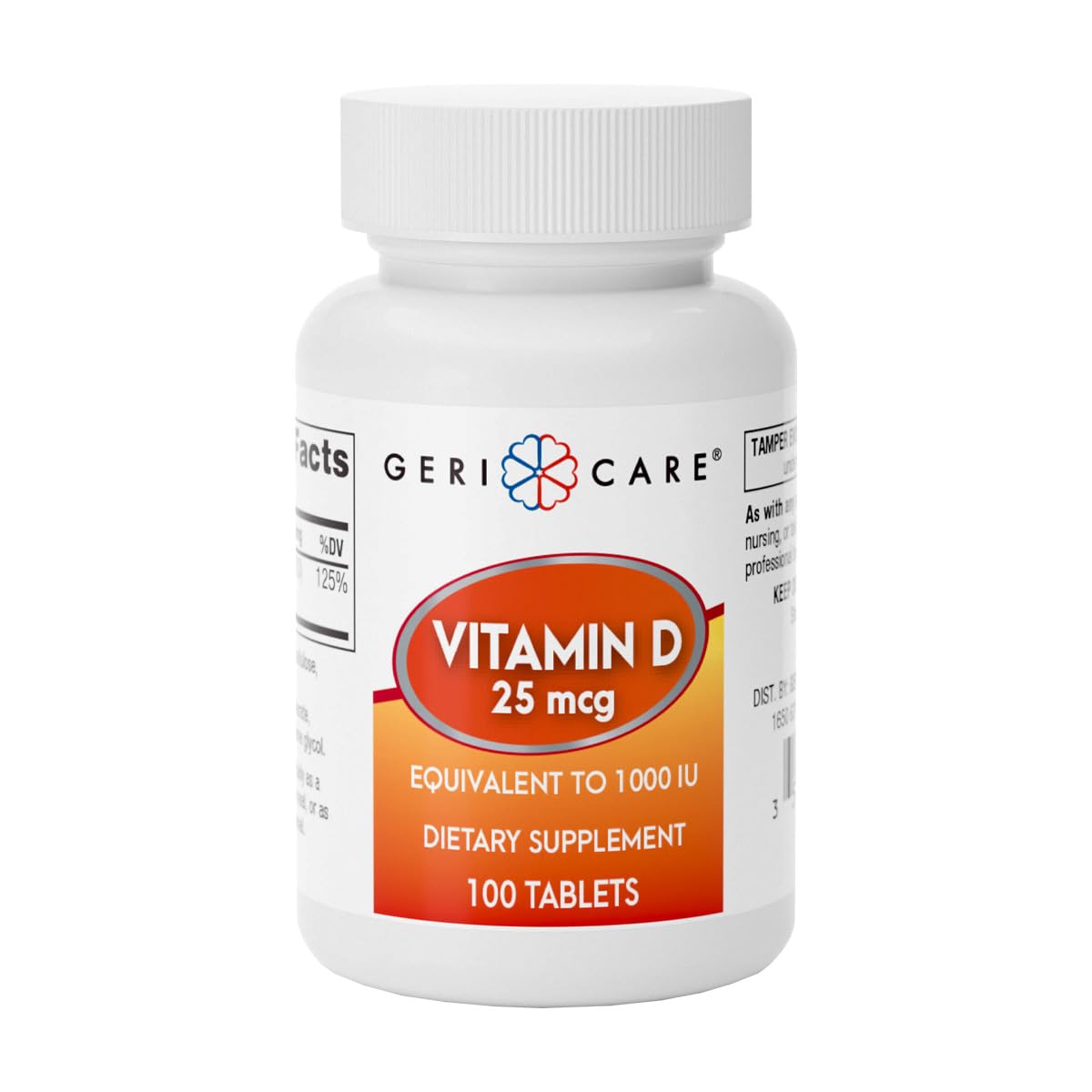 GeriCare Vitamin D 25mcg Tablets – Bone Health & Immune Support (100 Count)