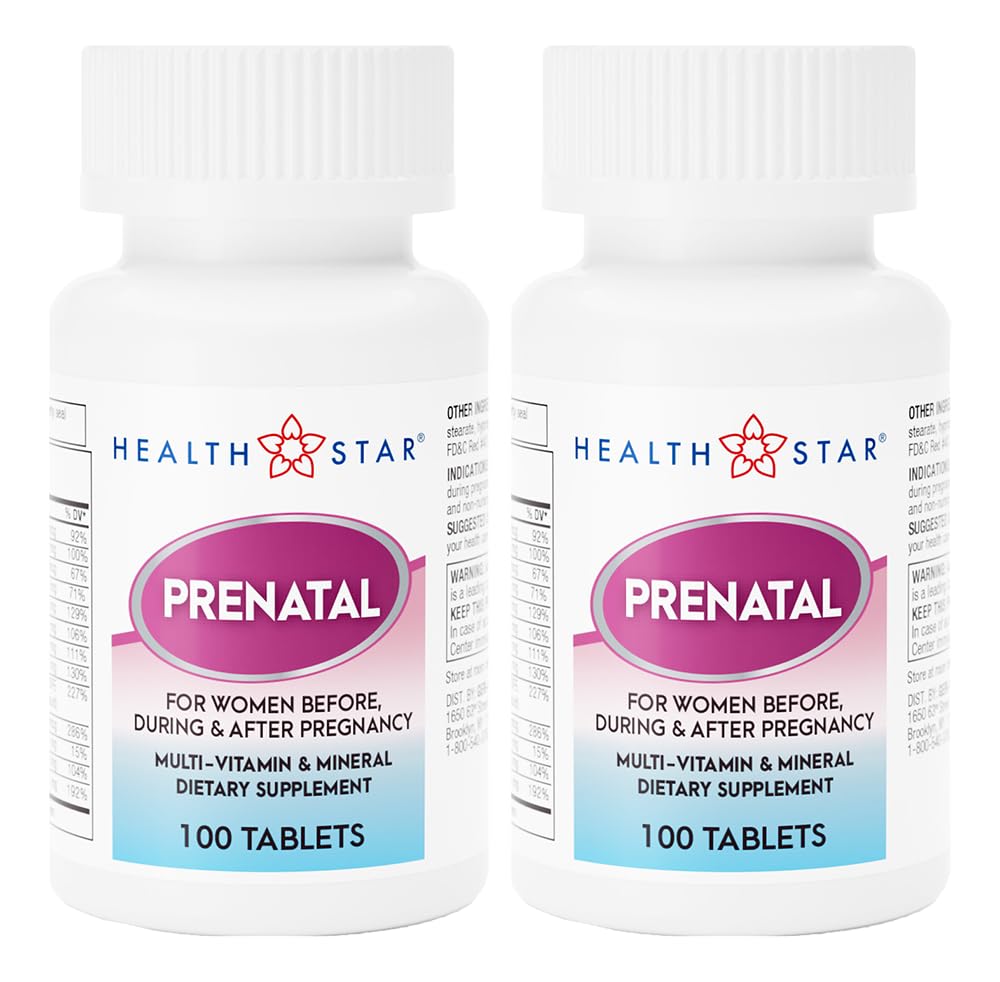 GeriCare Prenatal Multivitamin & Minerals – Folate, Vitamin C, Vitamin D, Iron, Calcium, B12 | 100 Count (Pack of 2)