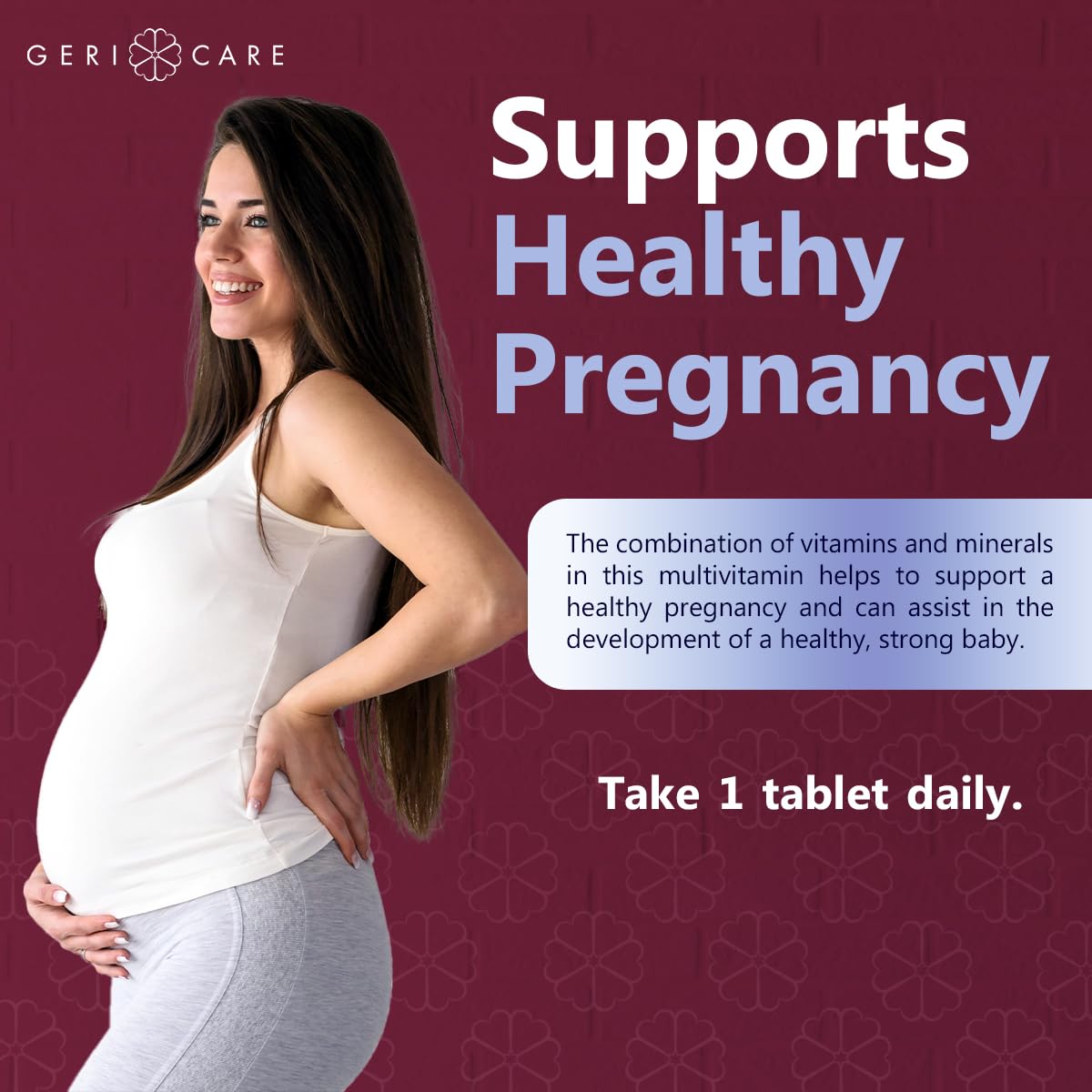 GeriCare Prenatal Multivitamin & Minerals – Folate, Vitamin C, Vitamin D, Iron, Calcium, B12 | 100 Count (Pack of 2)