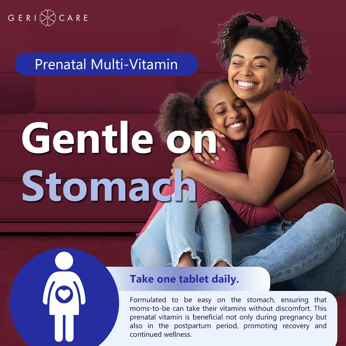 GeriCare Prenatal Multivitamin & Minerals – Folate, Vitamin C, Vitamin D, Iron, Calcium, B12 | 100 Count (Pack of 2)