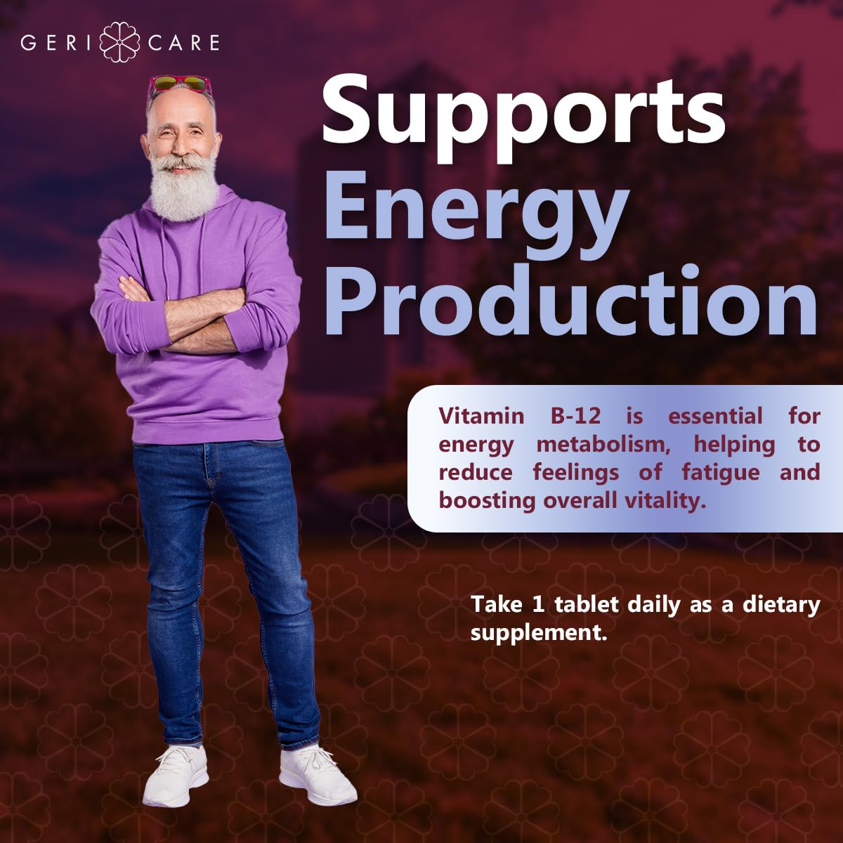 GeriCare Vitamin B-12 100mcg Tablets – Energy, Brain & Nervous System Support | 100 Count
