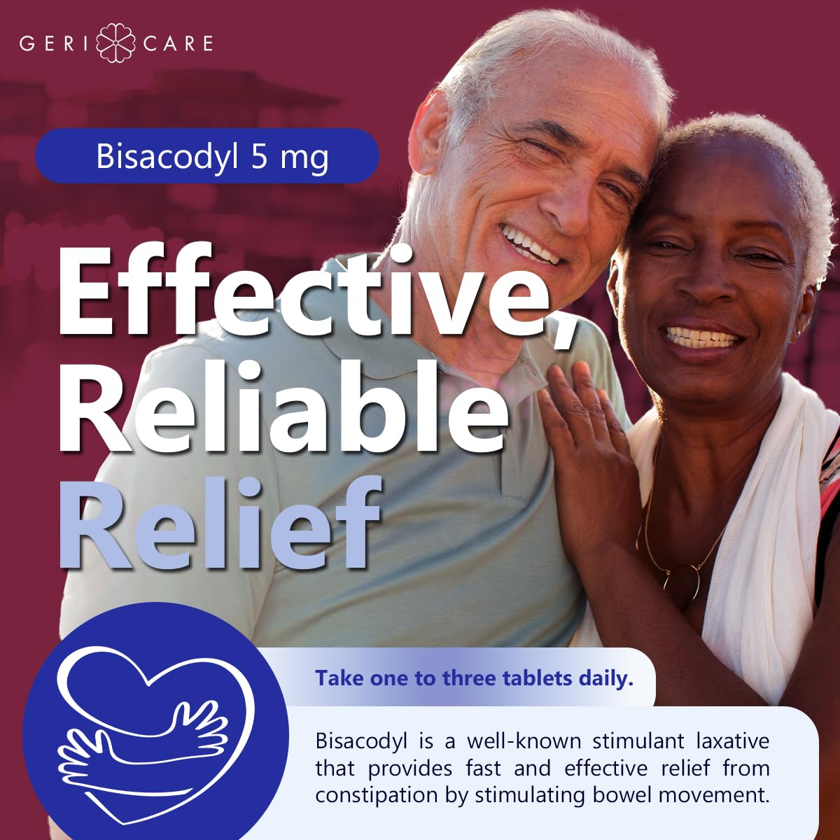 GeriCare Bisacodyl 5 mg Laxative – 200 Count Pack of 2 | Gentle Overnight Relief