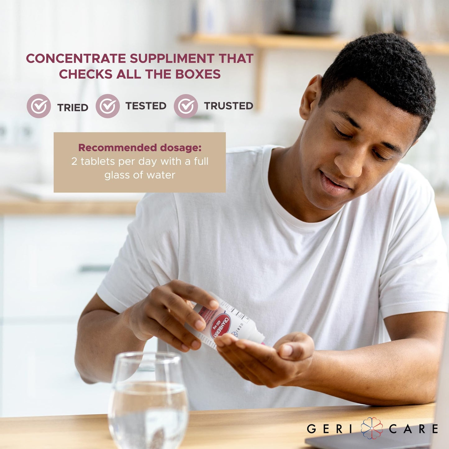 High-Potency Cranberry Supplement By GeriCare- 450mg Pure Cranberry Tablets For Urinary Tract Health- Natural UTI Prevention For Men & Women- GMO, Gluten & Dairy Free Cranberry Concentrate [100 Count]