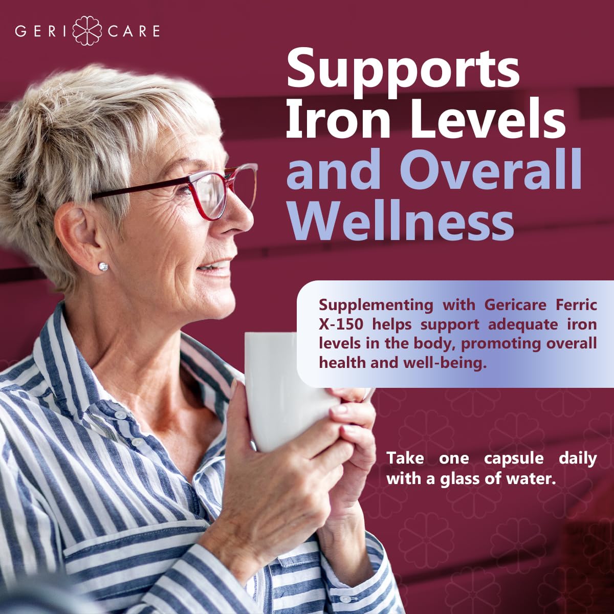 GeriCare Ferric X-150 High Potency Iron — 150 mg Elemental, 100 Count Capsules