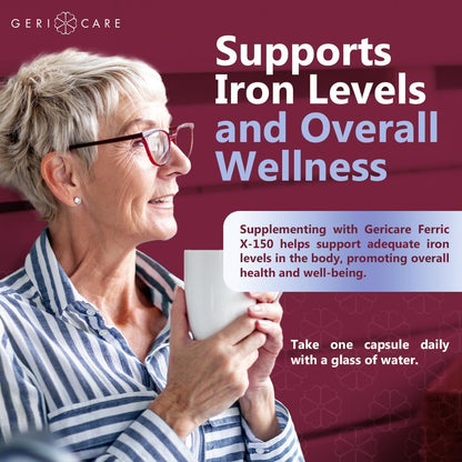 GeriCare Ferric X-150 High Potency Iron — 150 mg Elemental, 100 Count Capsules