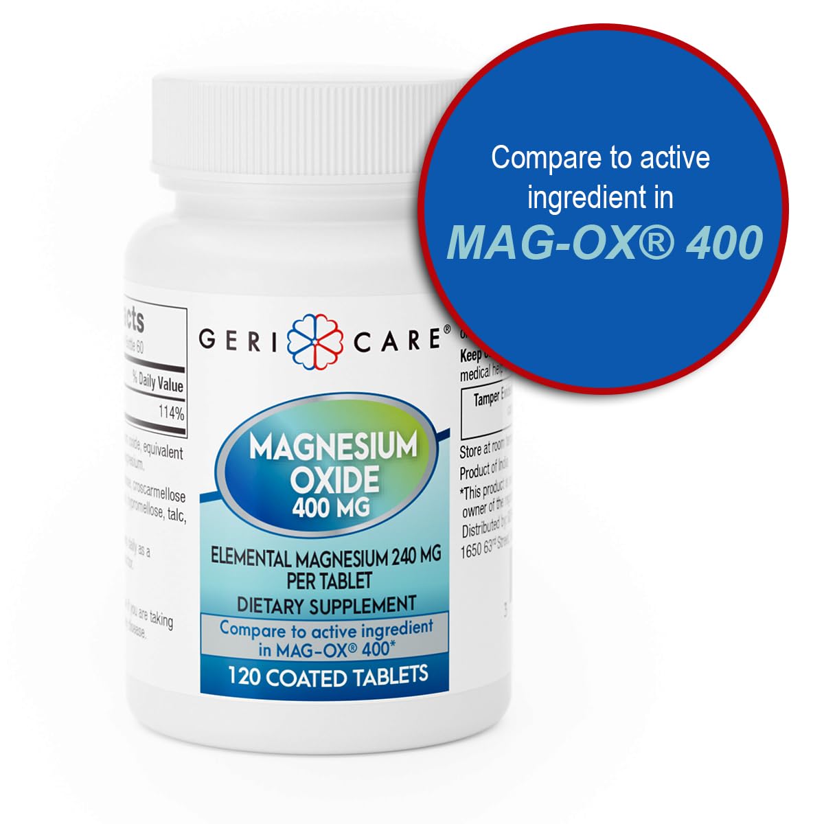 GeriCare Magnesium Oxide 240 mg | 120 Coated Tablets – Essential Mineral Support