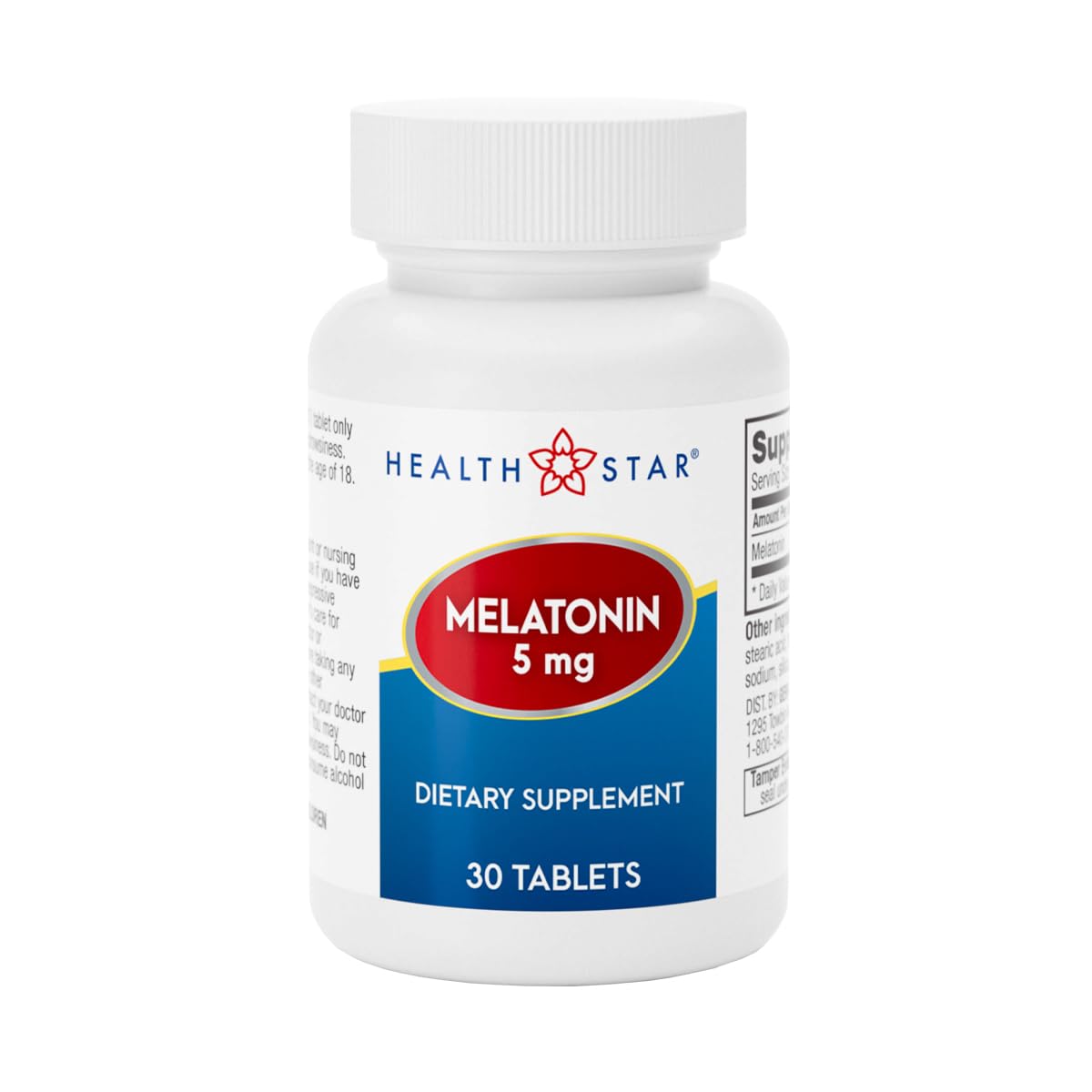 GeriCare Melatonin 5mg – Sleep Aid for Nighttime Routine, 30 Count