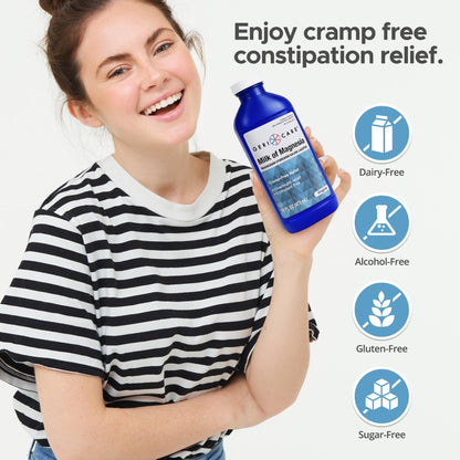GeriCare Milk of Magnesia 1200mg | Fast Overnight Constipation Relief | Original Flavor | 16 Fl Oz