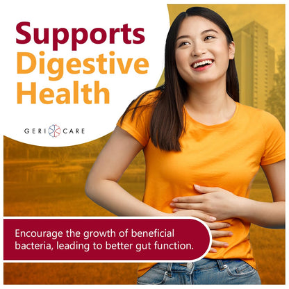 GeriCare Prebiotic Digestive Support Gummies Berry Flavor (72 Count, 2 Pack) – Plant-Based, Non-GMO, Gluten-Free & Vegan