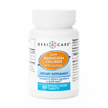 Gericare Slow Magnesium Chloride & Calcium Tablets | Geri-Care | 60 Count Bottle