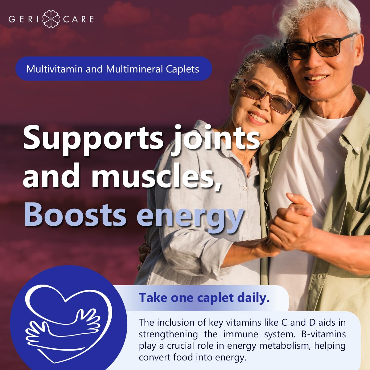 GeriCare Thera M Multivitamin Caplets – Maximum Nutritional Support, Antioxidant Protection (100 Count)