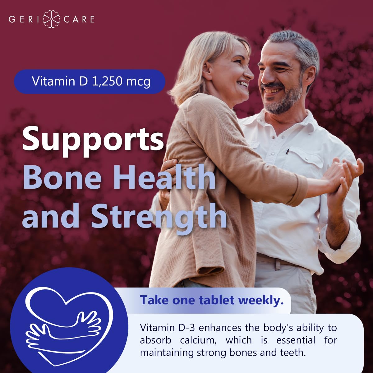 GeriCare Vitamin D 50,000 IU High Potency – Weekly 12 Count (Pack of 2) – Bone, Muscle & Immunity Support