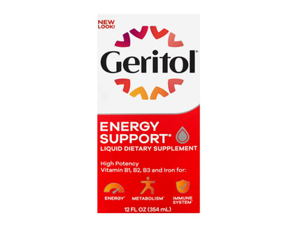 Geritol Liquid Energy Support B-Vitamins 12 oz (Pack of 2) | Iron & Potent B-Vitamins