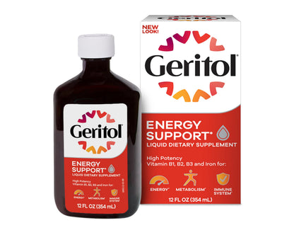 Geritol Liquid Energy Support B-Vitamins 12 oz (Pack of 2) | Iron & Potent B-Vitamins