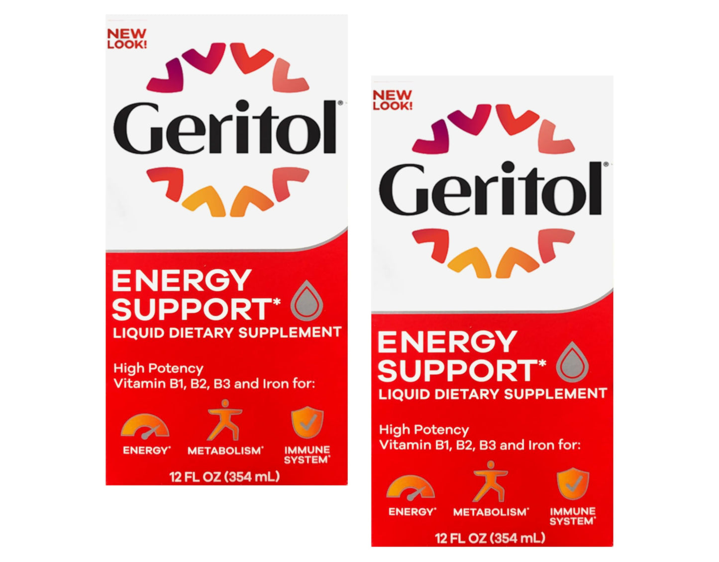 Geritol Liquid Energy Support B-Vitamins 12 oz (Pack of 2) | Iron & Potent B-Vitamins
