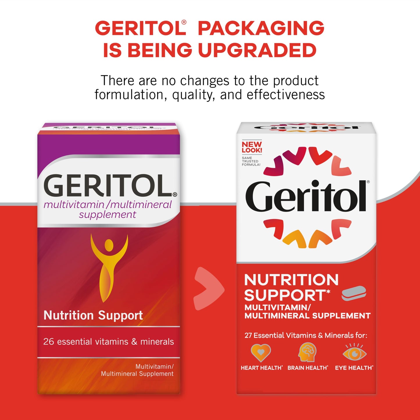 Geritol Multivitamin - 26 Essentials, Gluten-Free, Non-GMO, 40 Tablets