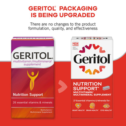 Geritol Multivitamin - 26 Essentials, Gluten-Free, Non-GMO, 40 Tablets