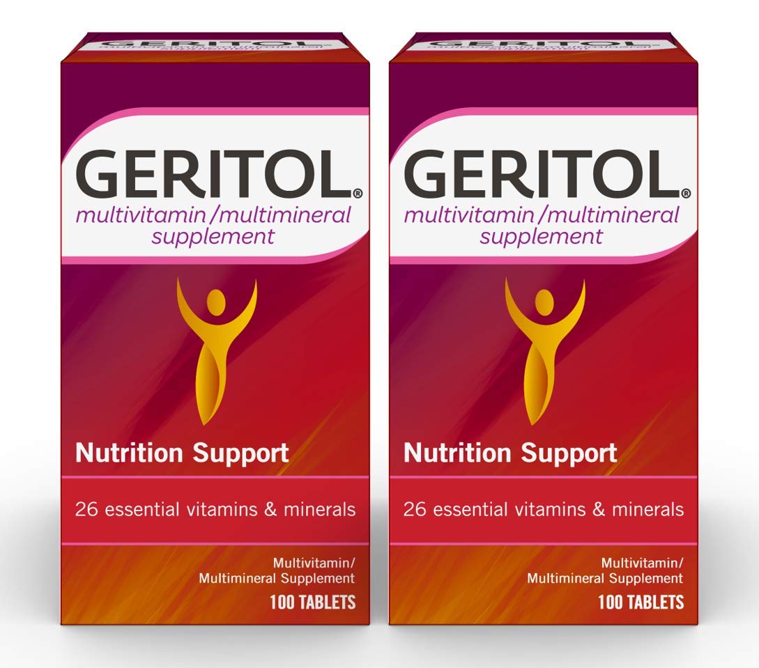 Geritol Multivitamin with 26 Essential Vitamins & Minerals – 100-Count Bottles (Pack of 2)
