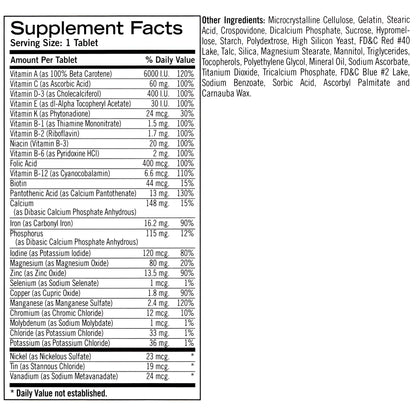 Geritol Multivitamin with 26 Essential Vitamins & Minerals – 100-Count Bottles (Pack of 2)
