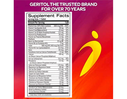 Geritol Complete Tablets 100 Count – Multivitamin with 26 Vitamins & Minerals