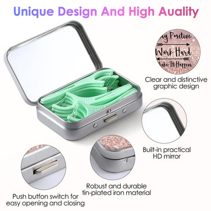 Gerkia Dental Floss Portable Case – Travel-Friendly Floss Picks Dispenser | Pink Inspirational Quotes