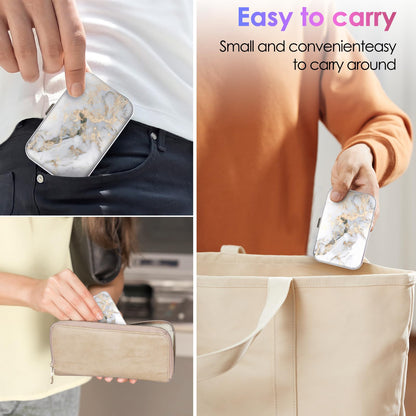 Gerkia Dental Floss Case - Portable, Lightweight & Travel Friendly (Light Grey Marble)