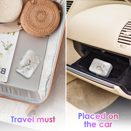 Gerkia Dental Floss Case - Portable, Lightweight & Travel Friendly (Light Grey Marble)