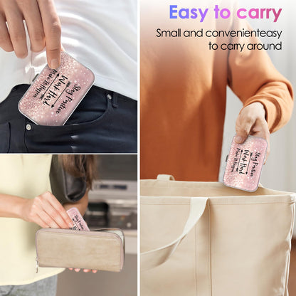 Gerkia Dental Floss Portable Case – Travel-Friendly Floss Picks Dispenser | Pink Inspirational Quotes