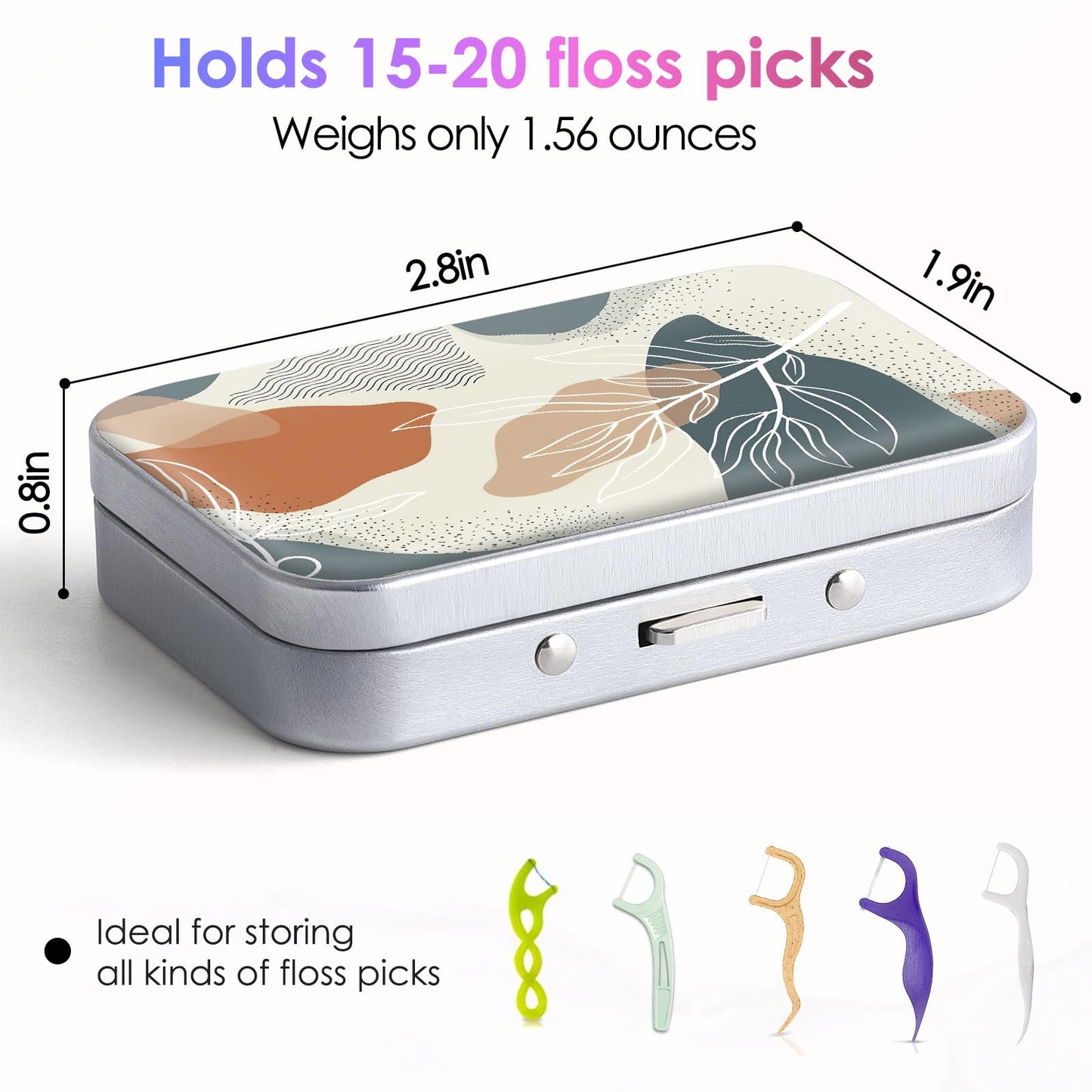 Gerkia Dental Floss Portable Case – Travel-Friendly Floss Picks Dispenser | Bohemian Leaf