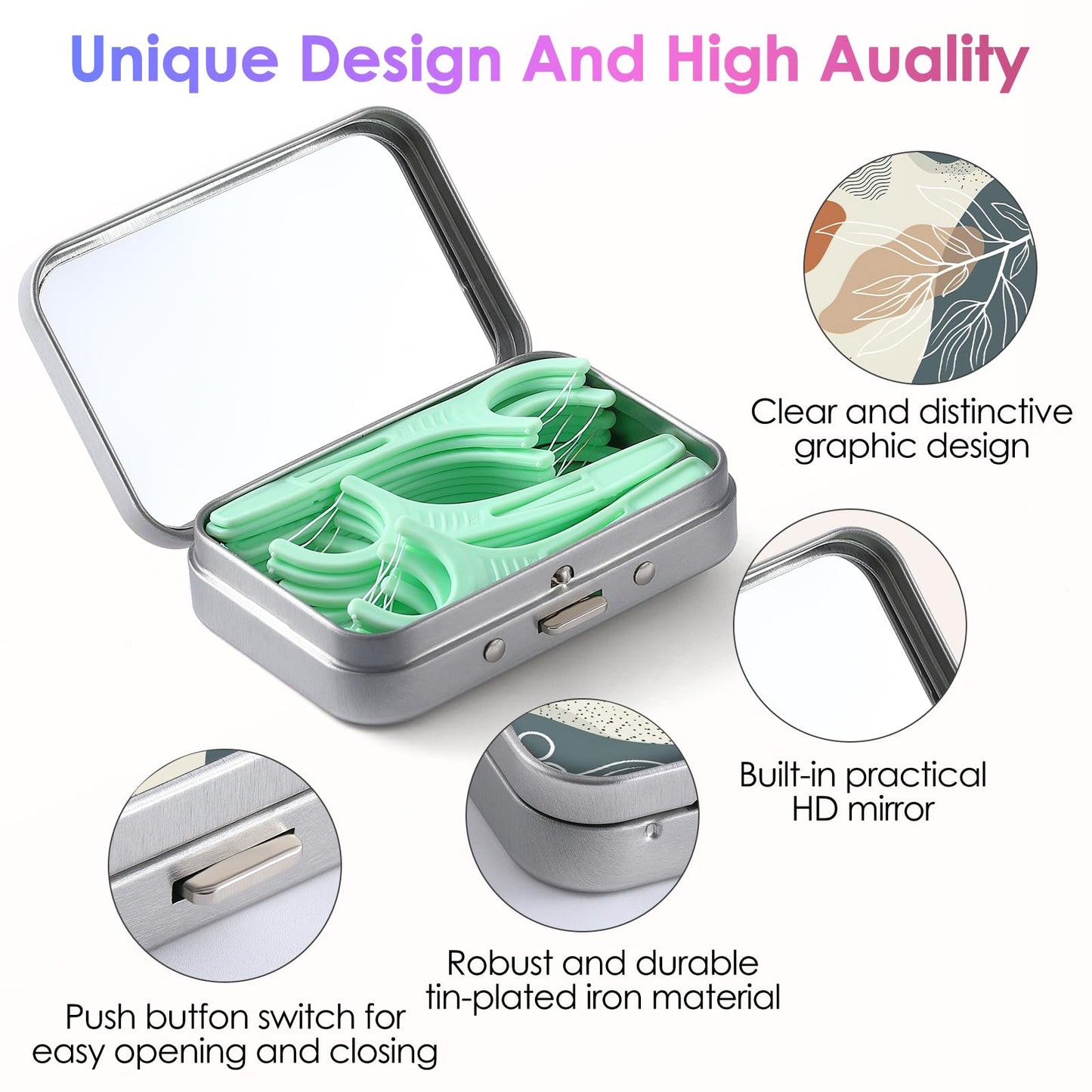 Gerkia Dental Floss Portable Case – Travel-Friendly Floss Picks Dispenser | Bohemian Leaf