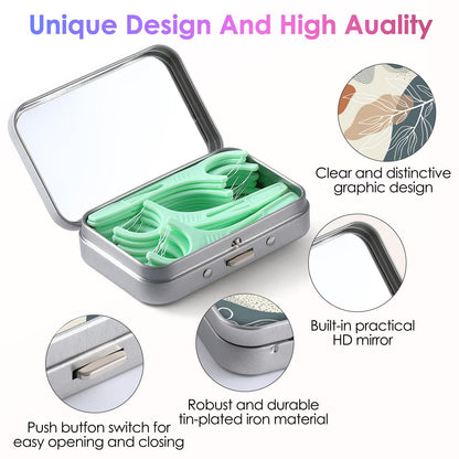 Gerkia Dental Floss Portable Case – Travel-Friendly Floss Picks Dispenser | Bohemian Leaf