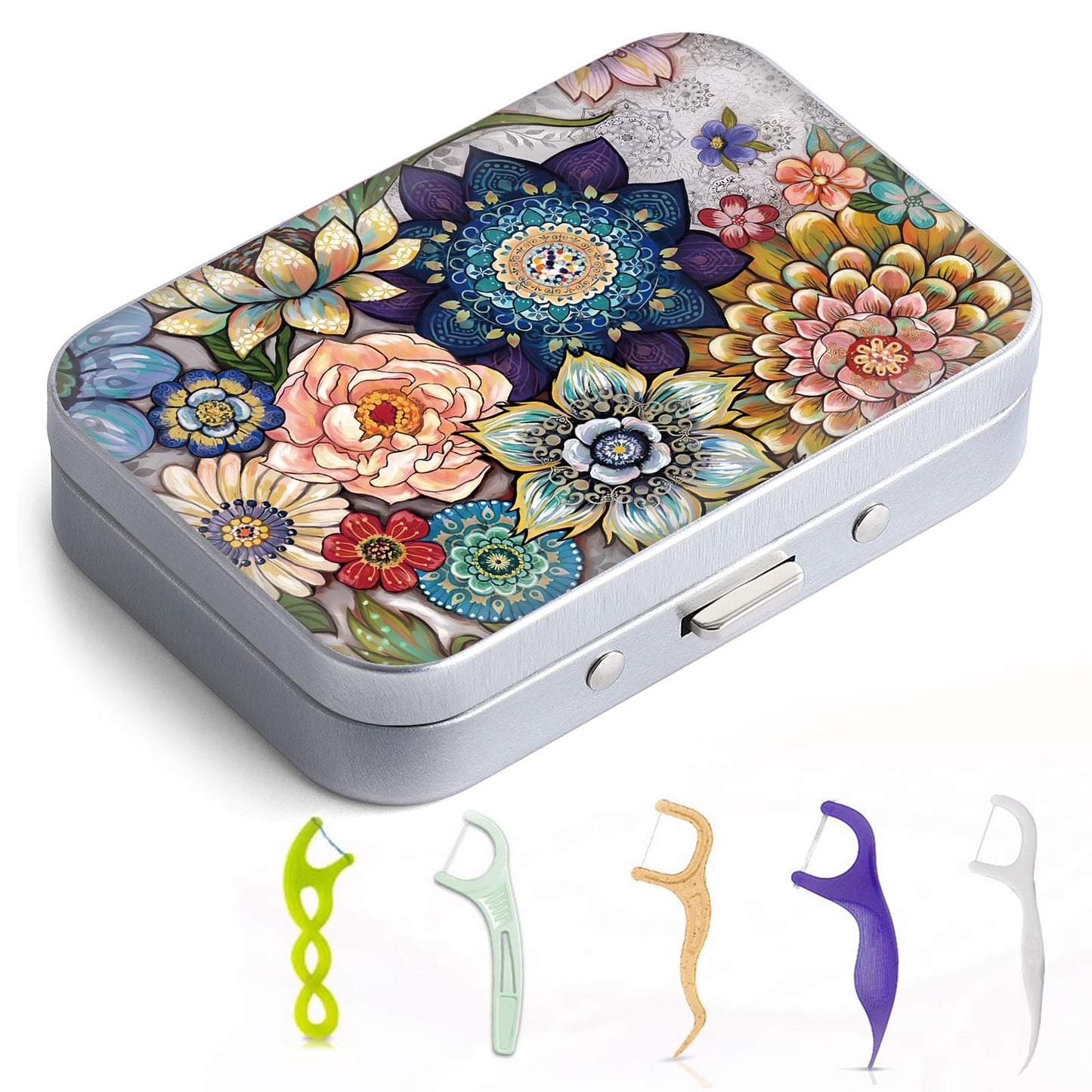 Gerkia Dental Floss Portable Case – Compact Multi-Size Floss Picks Dispenser for Travel, Hotels, Dinners & Appointments