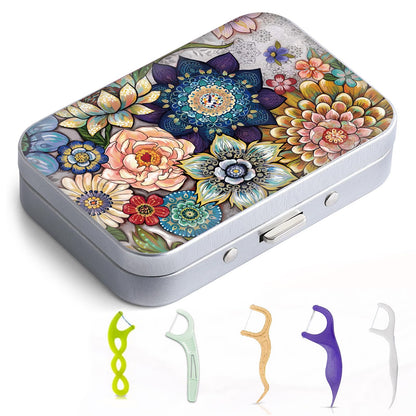 Gerkia Dental Floss Portable Case – Compact Multi-Size Floss Picks Dispenser for Travel, Hotels, Dinners & Appointments