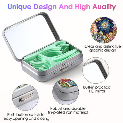 Gerkia Dental Floss Portable Case – Compact Multi-Size Floss Picks Dispenser for Travel, Hotels, Dinners & Appointments