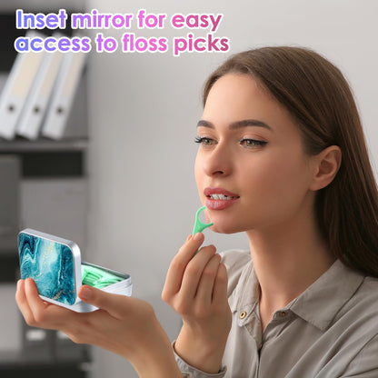 Gerkia Dental Floss Portable Case – Marble Travel Floss Dispenser